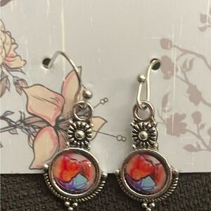 Colorful Silver Acrylic Earrings